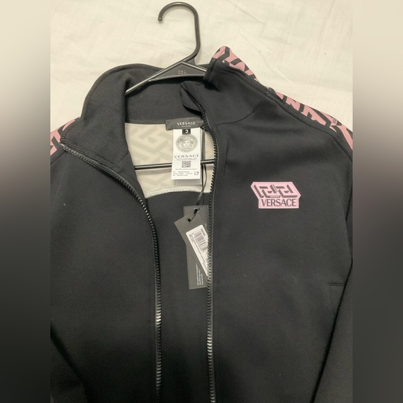 Versace Greca Print Women's Jogger Jacket Black Size 5 1002080 Italy - Picture 6 of 6